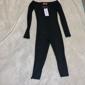 NWT dollskill mesh bodysuit off the shoulder short